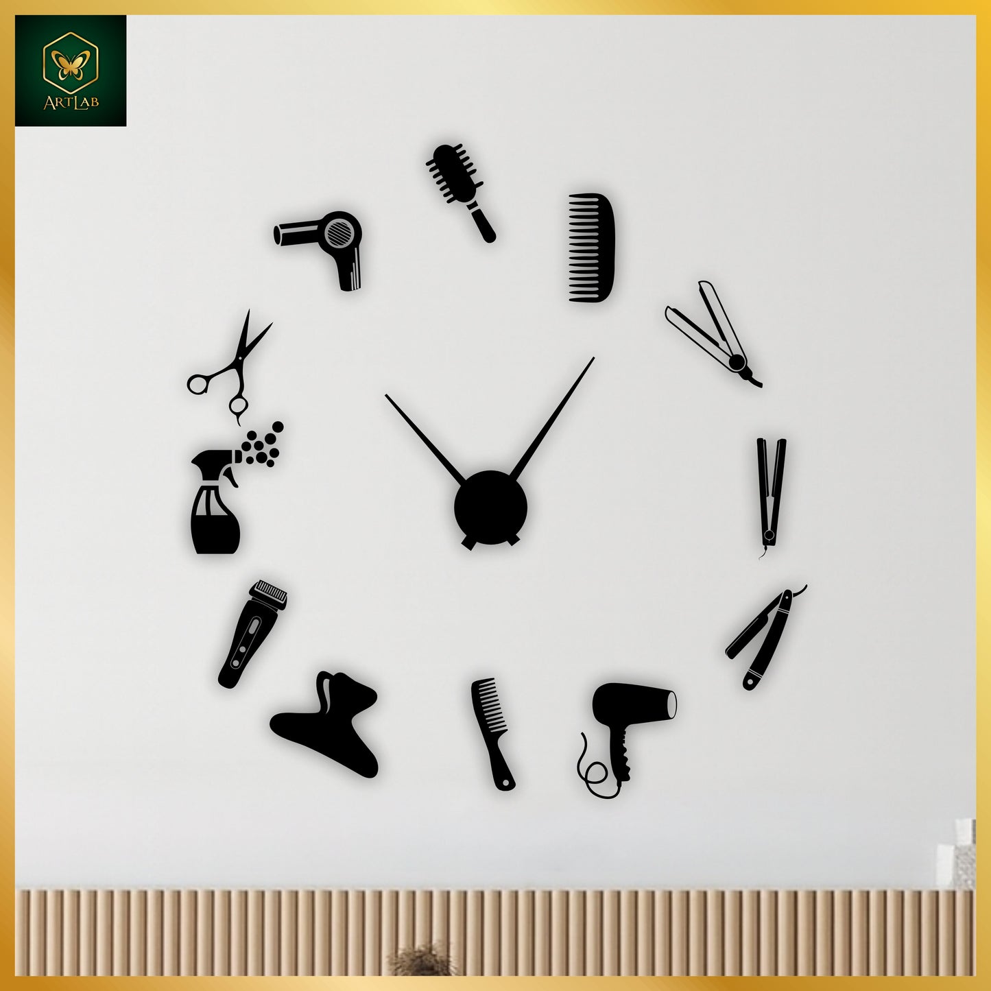 Salon Theme Wall Clock β Barber & Beauty Studio Edition
