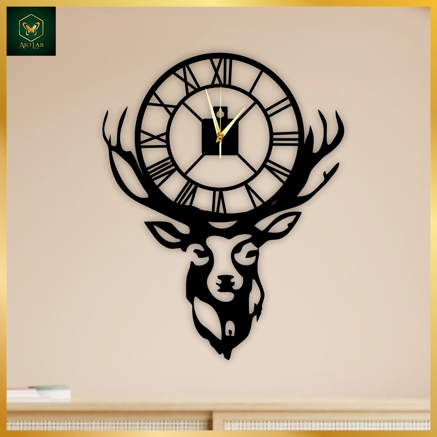 Deer Head Wall Clock β Modern Acrylic Art Timepiece