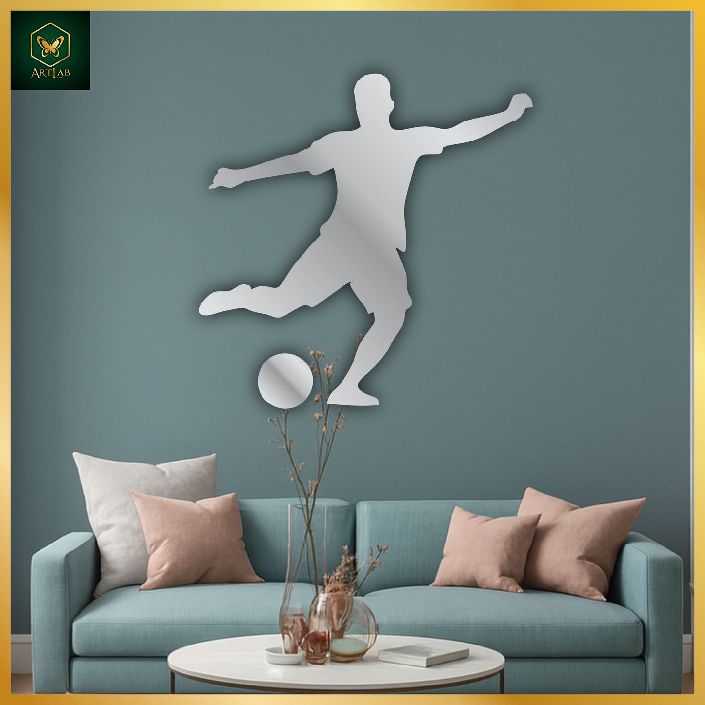 Football Player Wall Art β Acrylic Mirror Finish