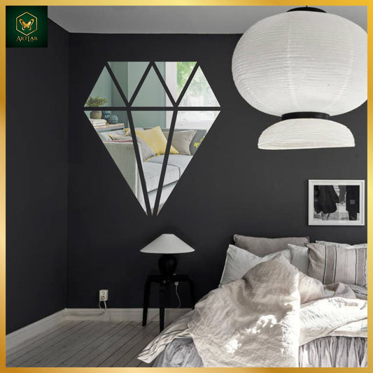 Diamond Shape Acrylic Mirror Wall Art