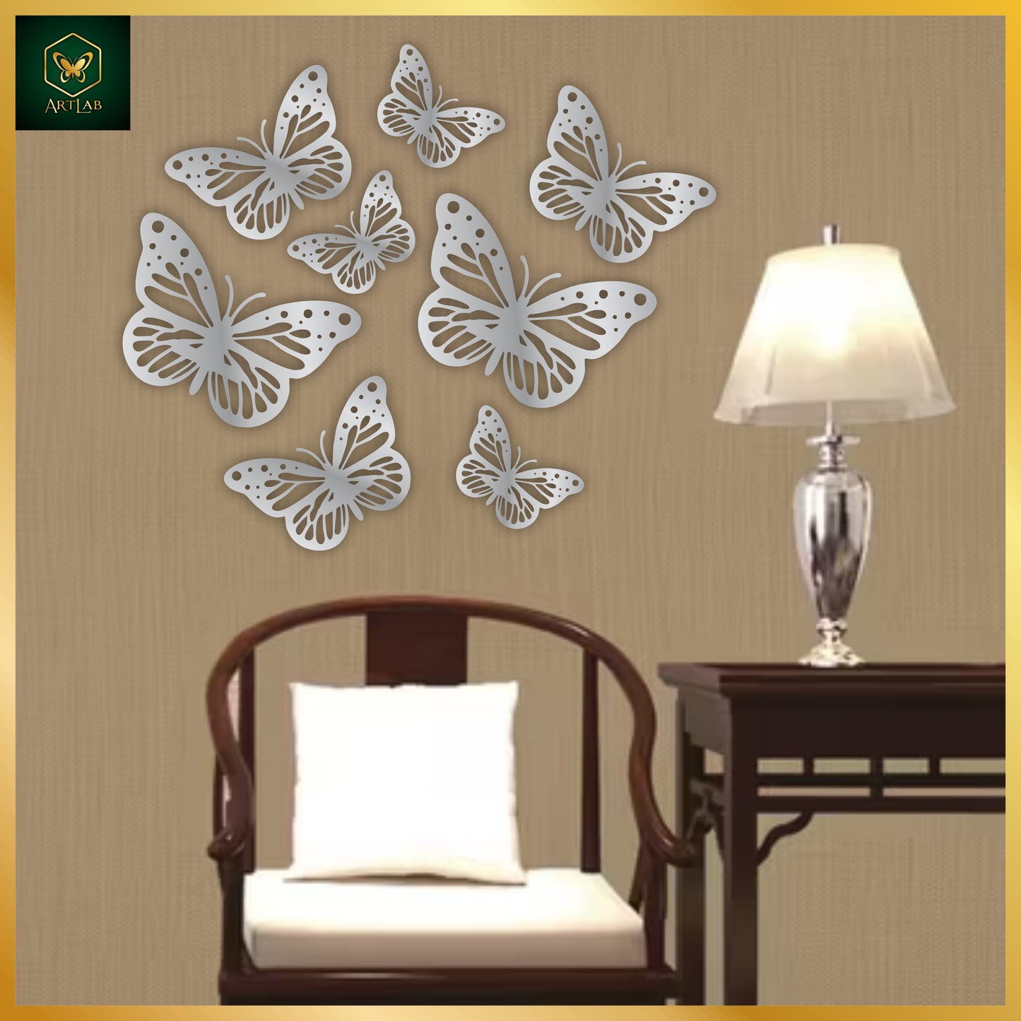 Butterfly Elegance β 9-Piece Wall Art Set