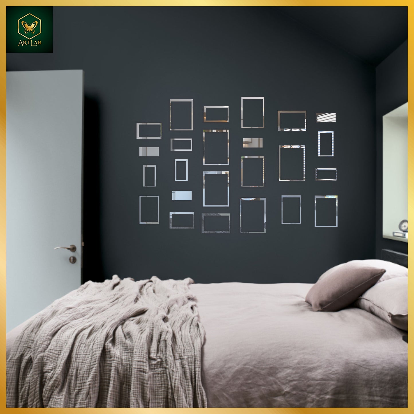 Geometric Rectangle Mirror Wall Art β Modern Luxury Design