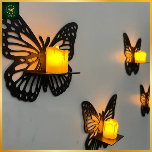 Butterfly Candle Wall Holder Set – 3 Pieces