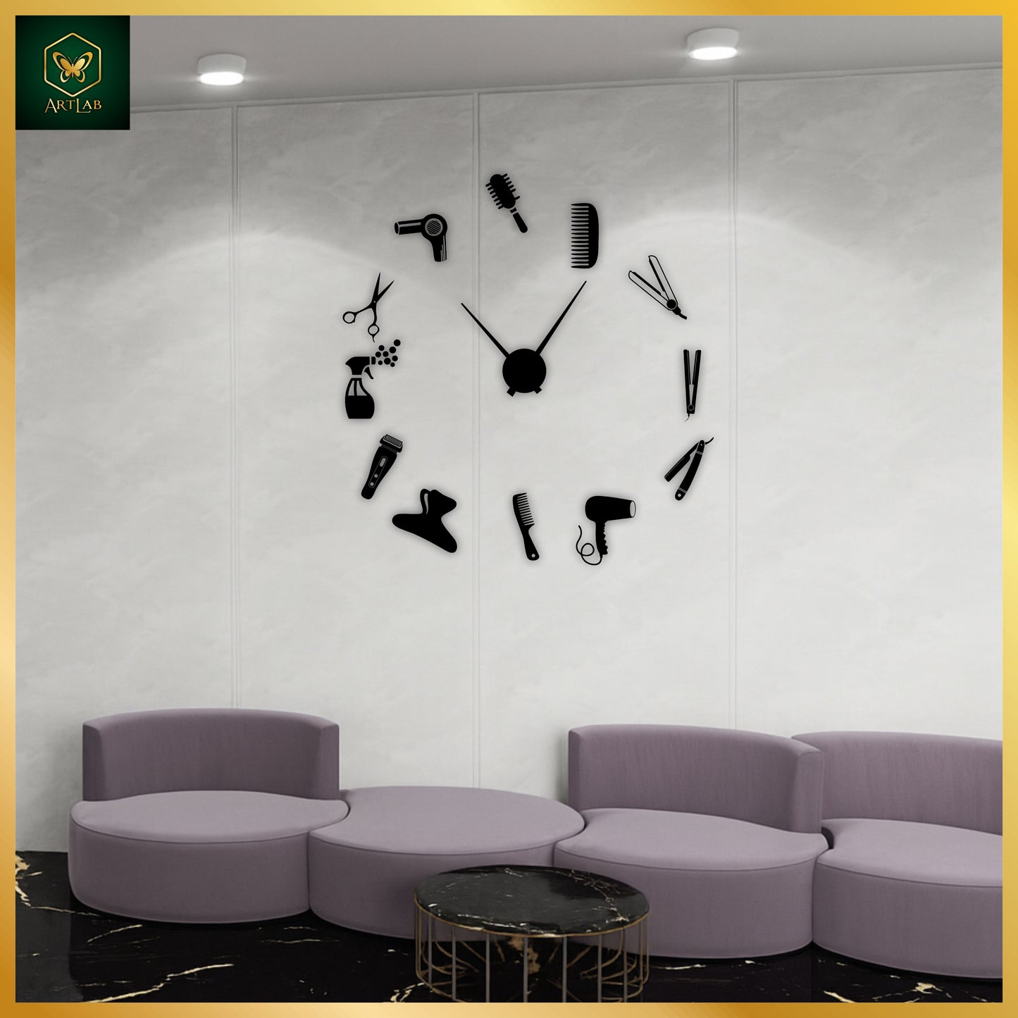 Salon Theme Wall Clock β Barber & Beauty Studio Edition