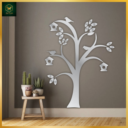 Bird Tree Wall Art – Acrylic Mirror Finish