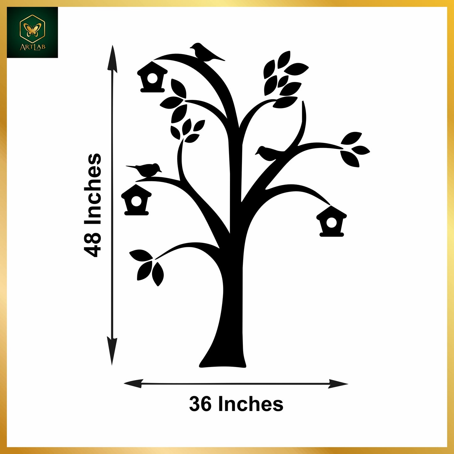 Bird Tree Wall Art β Acrylic Mirror Finish