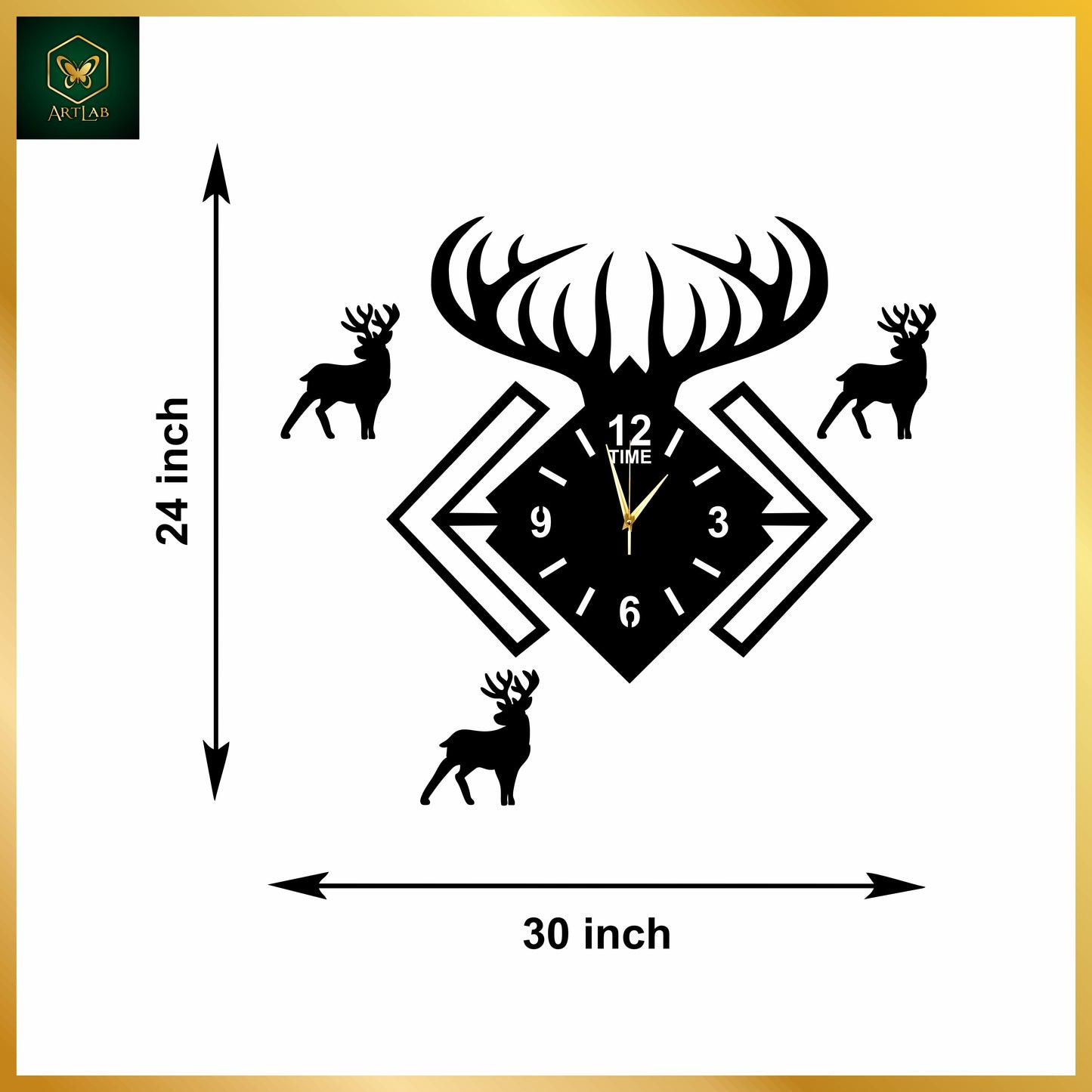 Deer Antler Wall Clock β Modern Nature-Inspired Acrylic Design