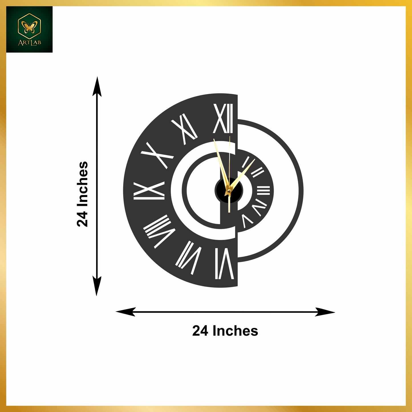Modern Half-Circle Wall Clock – Minimal Roman Acrylic Design