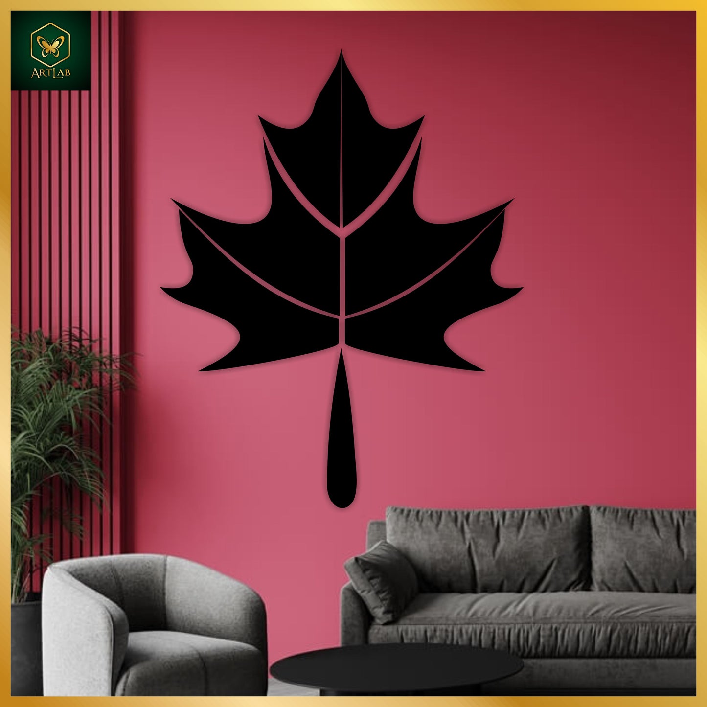 Maple Leaf Acrylic Mirror Wall Art