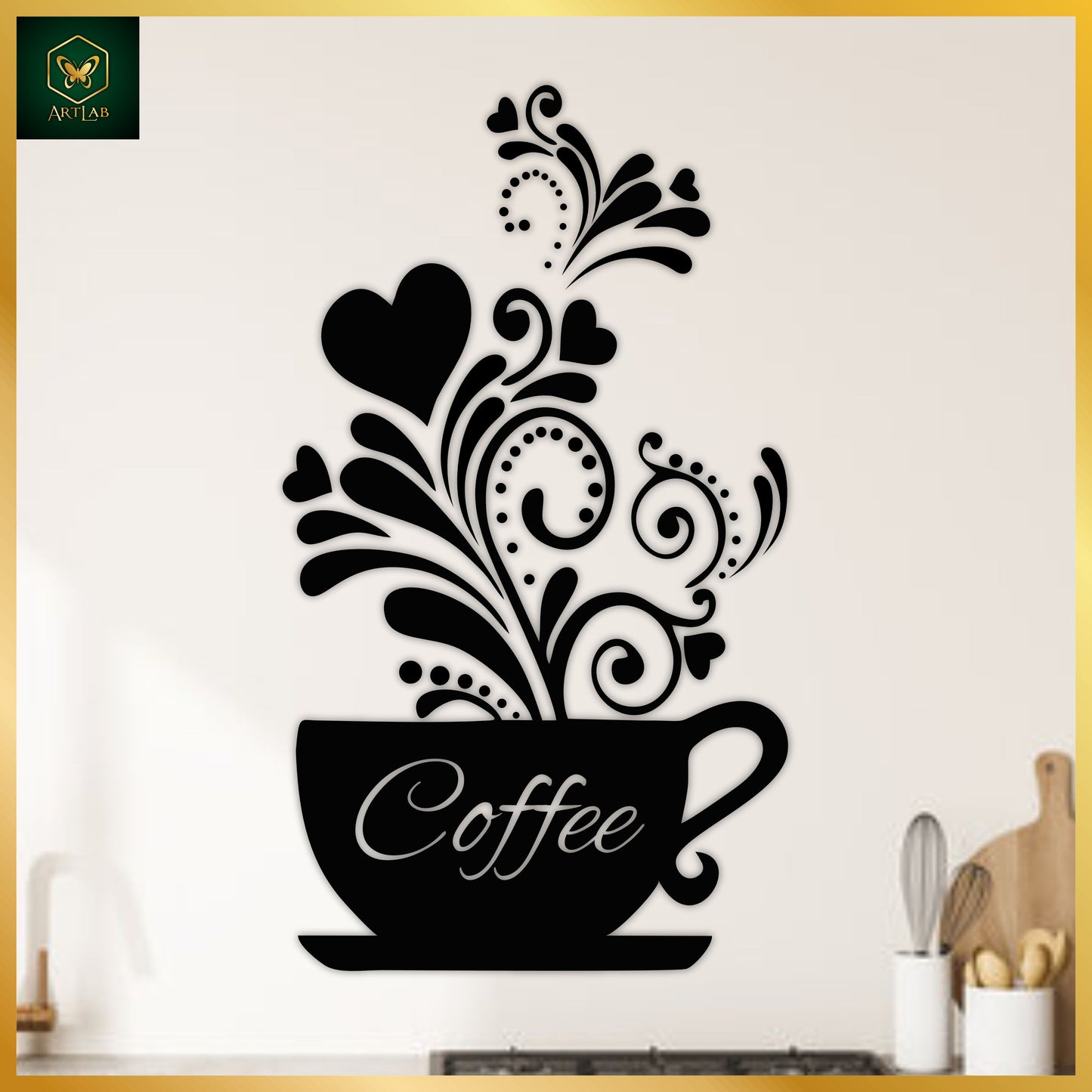 Coffee Cup Wall Art – Acrylic Mirror Finish
