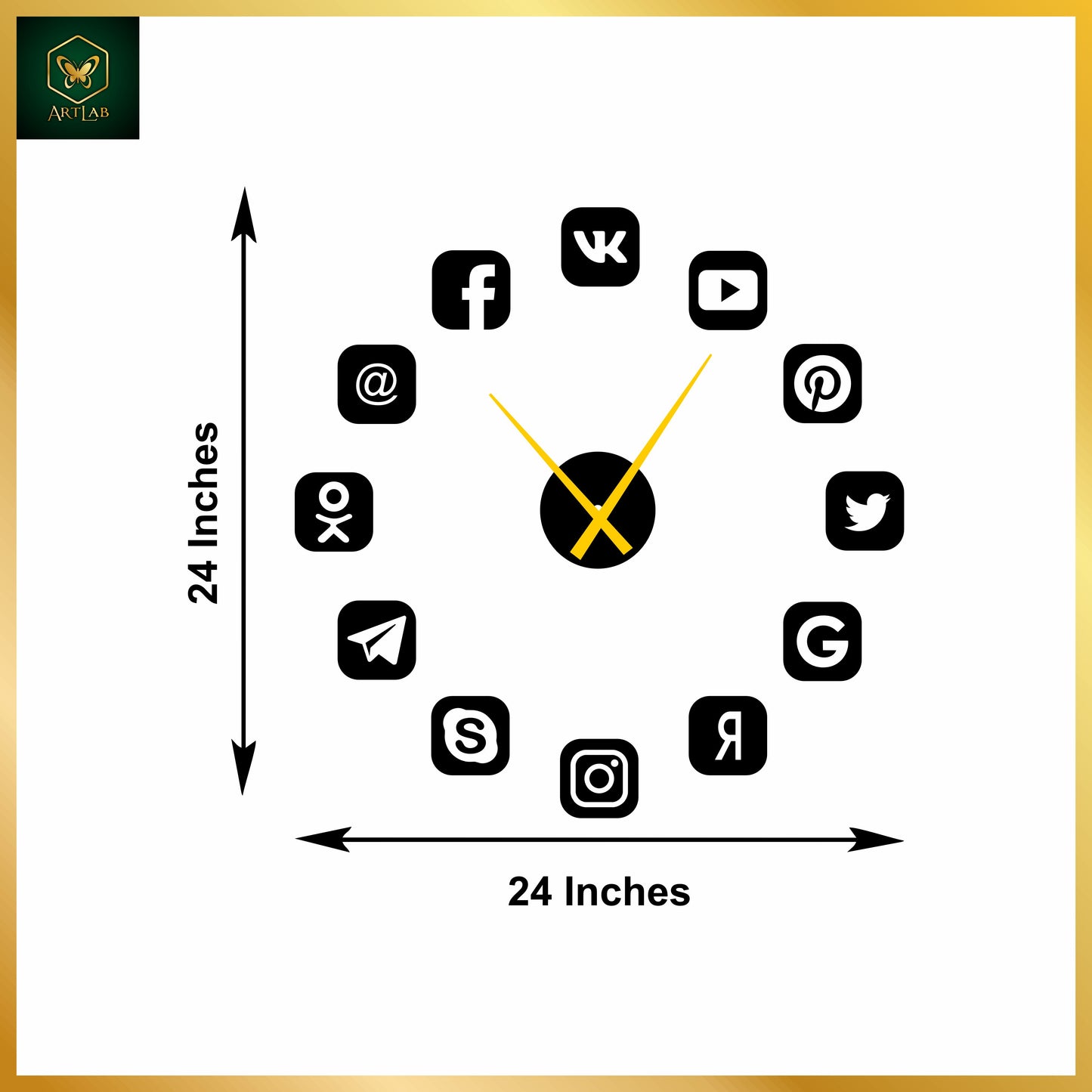 Social Media Wall Clock – Digital Era Edition