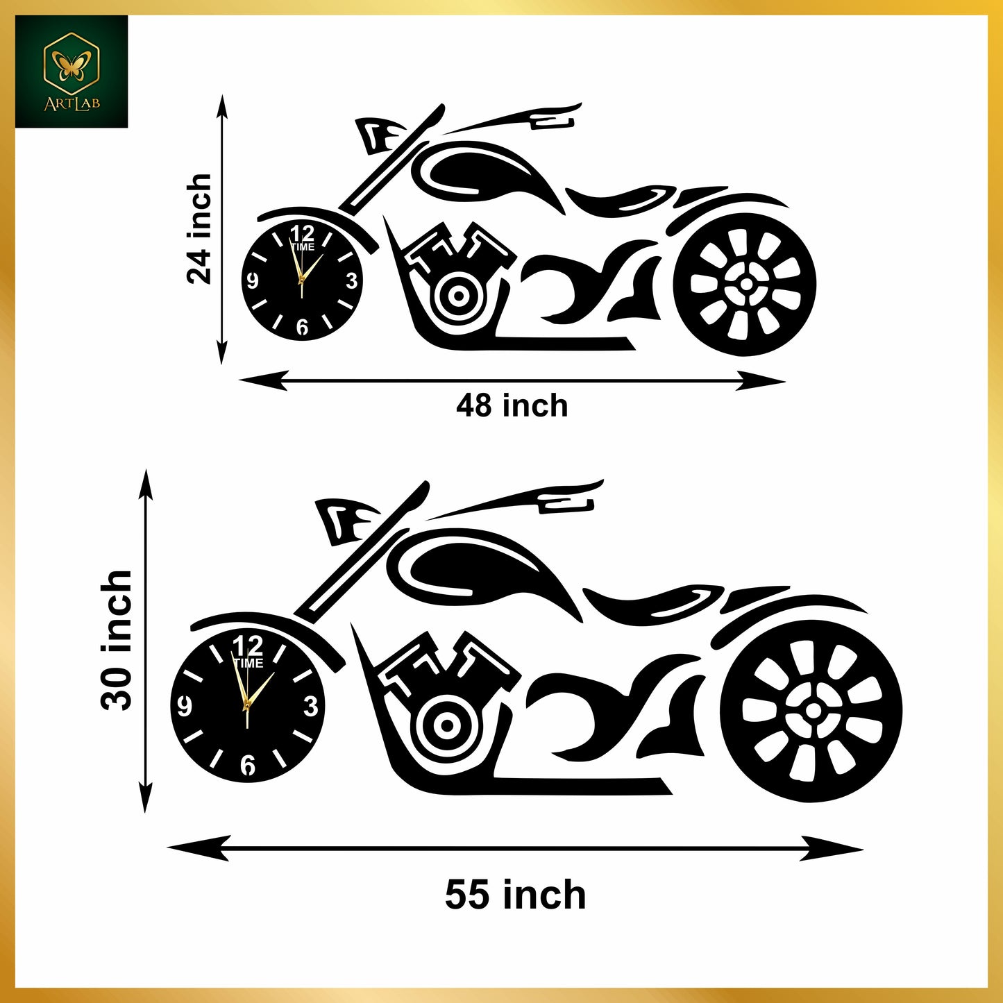 Motorcycle Wall Clock β Modern Acrylic Biker Design