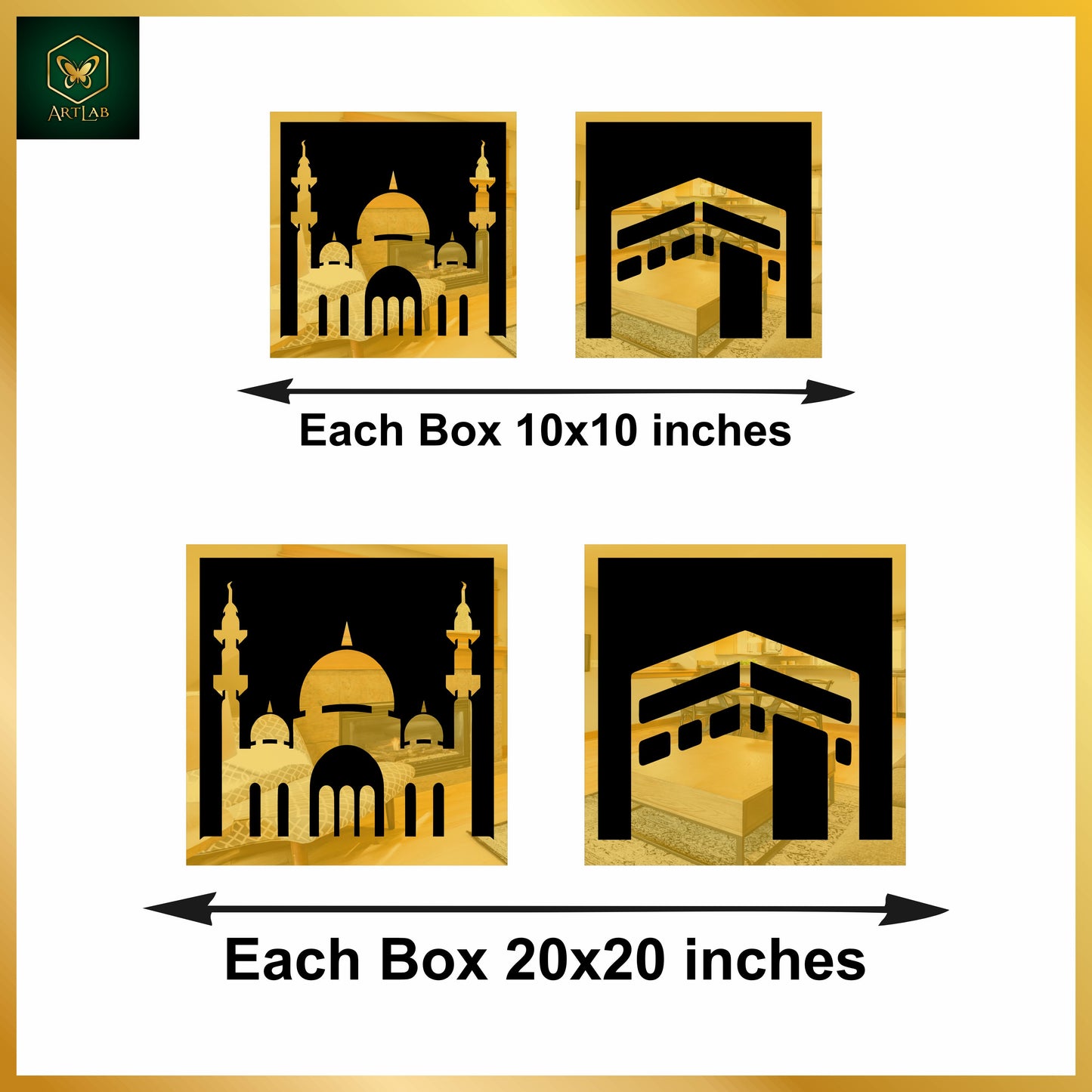 Kaaba & Masjid Wall Art (Set of 2)