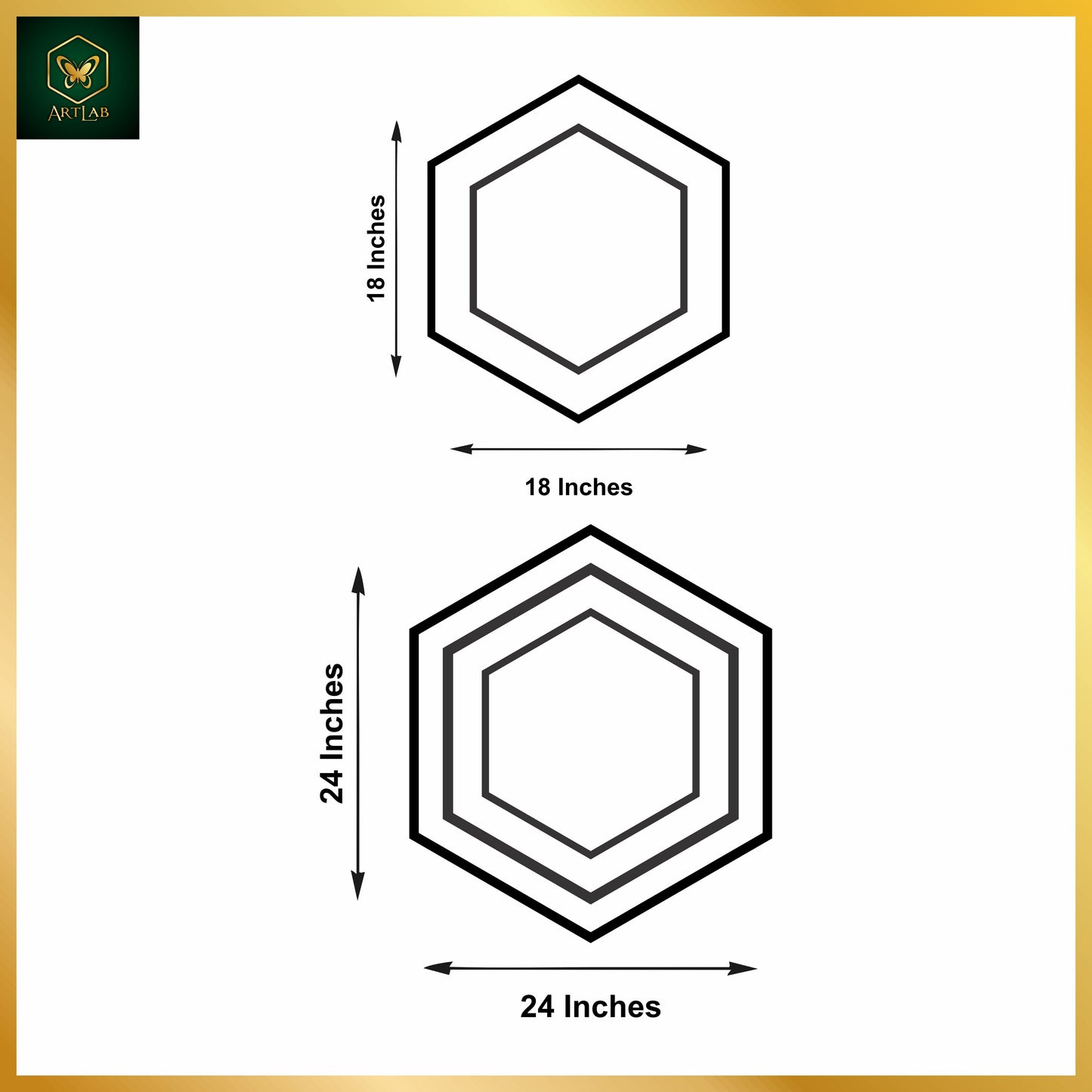 Hexa Rings Mirror Wall Art β Luxury Geometric Design