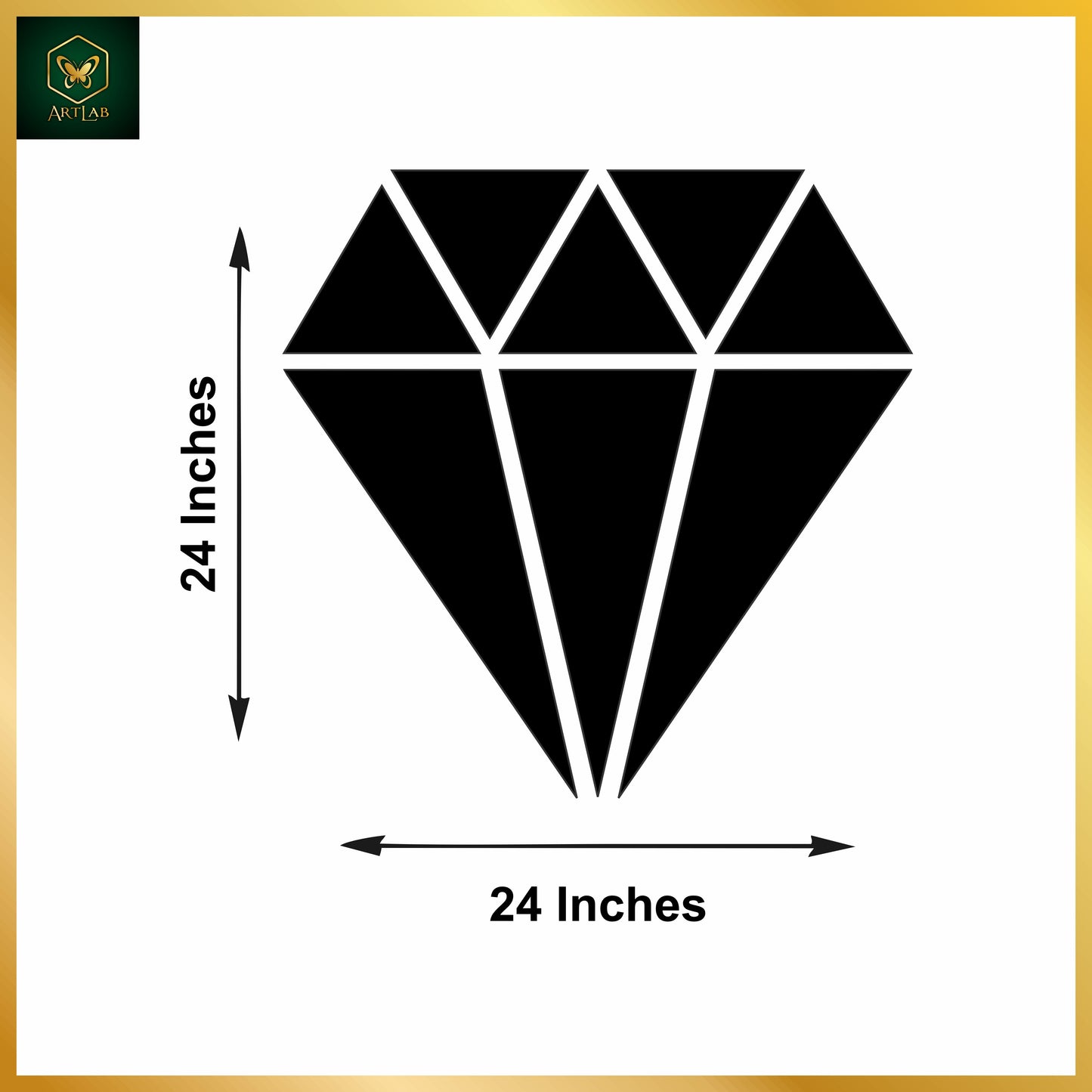 Diamond Shape Acrylic Mirror Wall Art