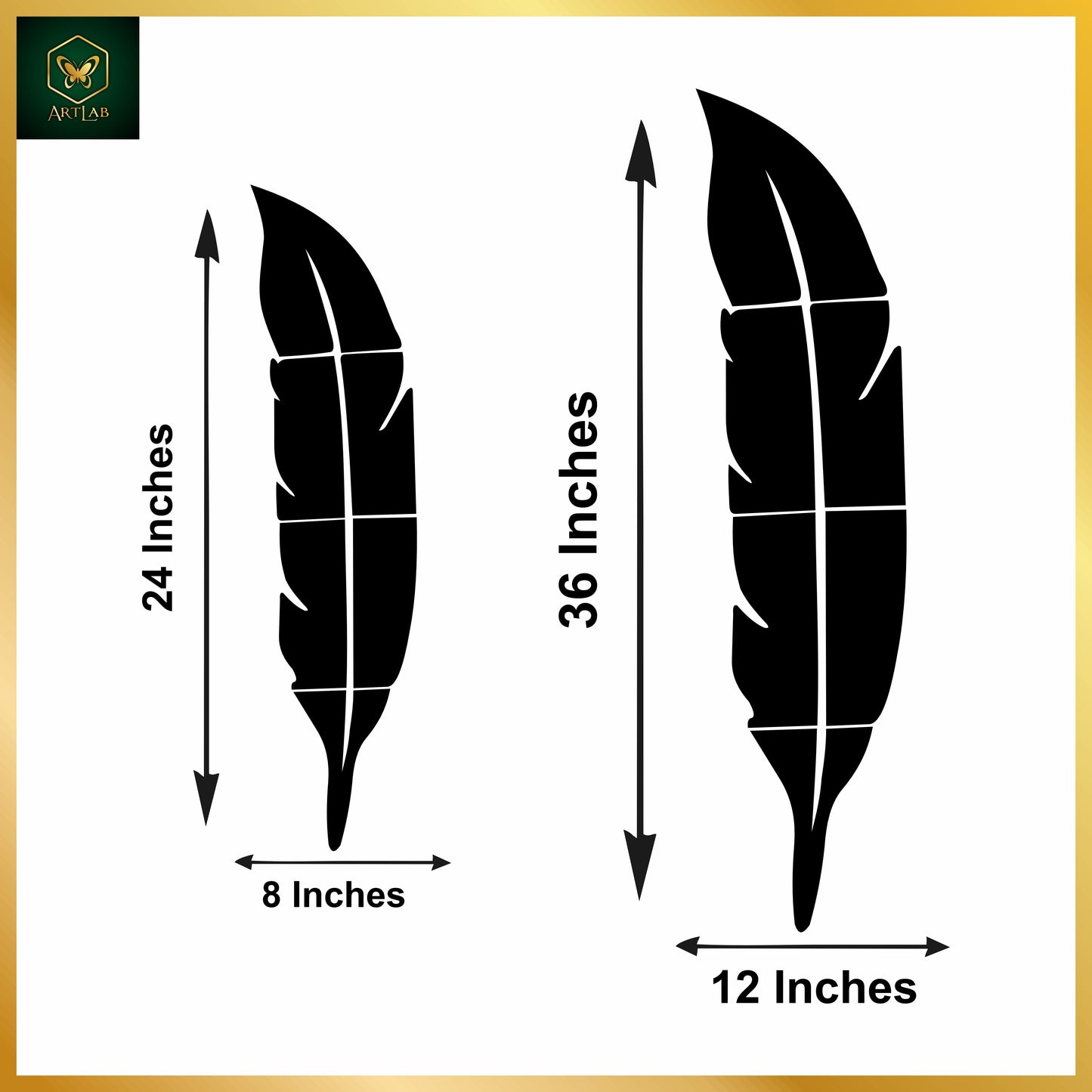 Feather Mirror Wall Art β Elegant Vertical Design