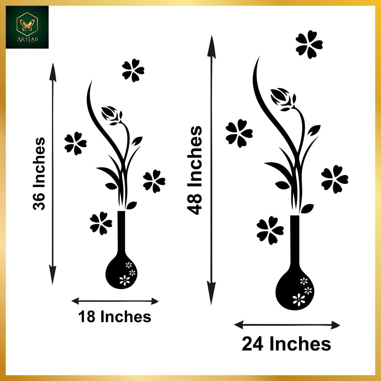 Elegant Flower Vase Wall Art β Acrylic Mirror Finish
