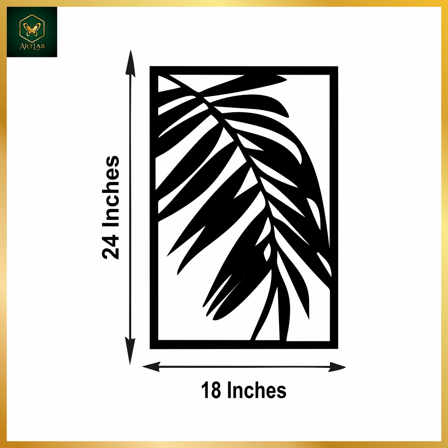 Palm Leaf Neon Frame β Acrylic Mirror Finish with Backlight