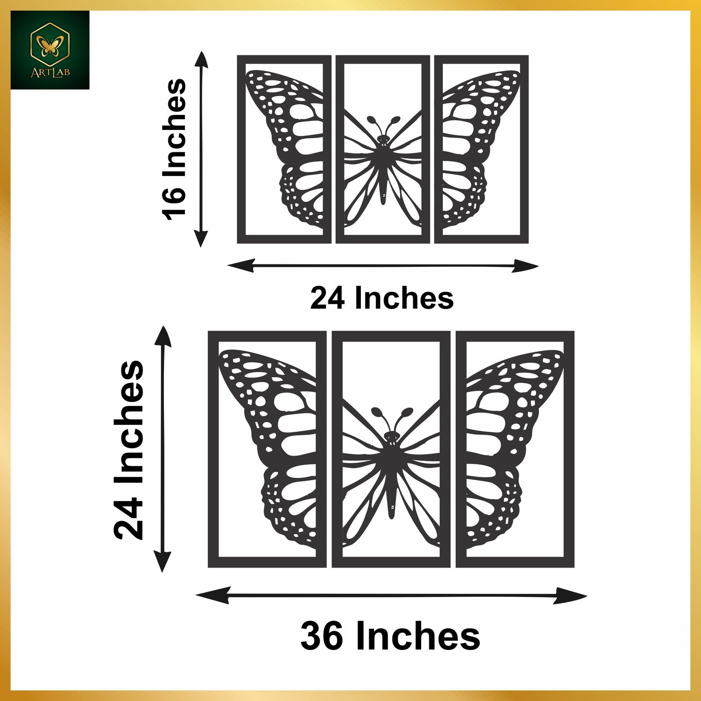 Elegant Butterfly Frame β 3-Piece Wall Art Set