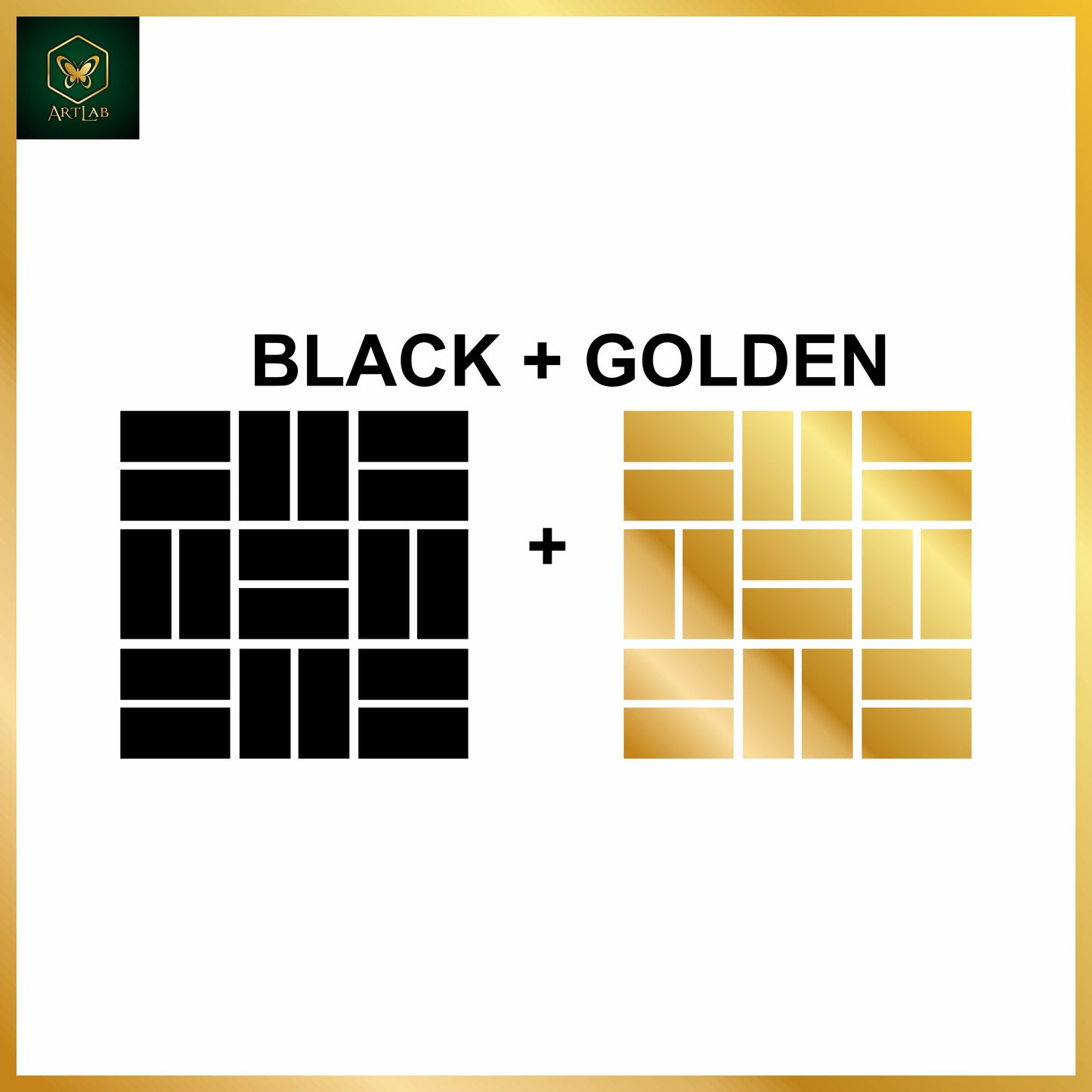 Kaaba & Kalma Acrylic Wall Art (Black + Golden)