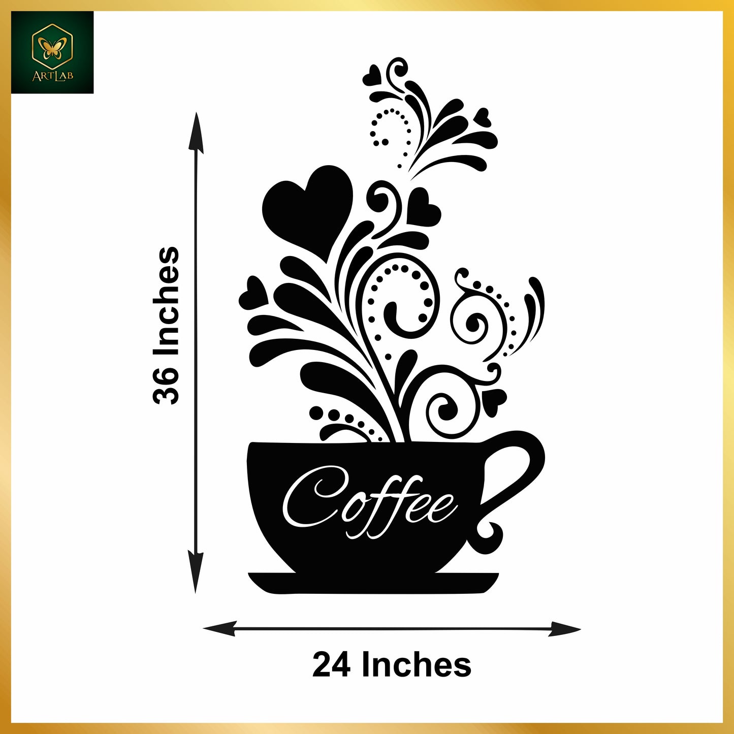 Coffee Cup Wall Art – Acrylic Mirror Finish