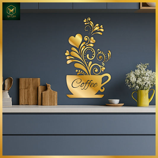 Coffee Cup Wall Art – Acrylic Mirror Finish