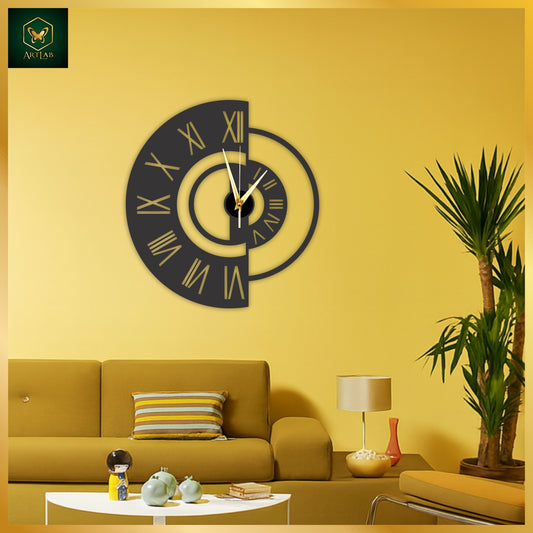Modern Half-Circle Wall Clock – Minimal Roman Acrylic Design