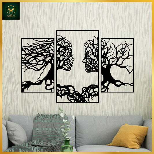 Couple Tree of Life – 3-Piece Wall Art Set