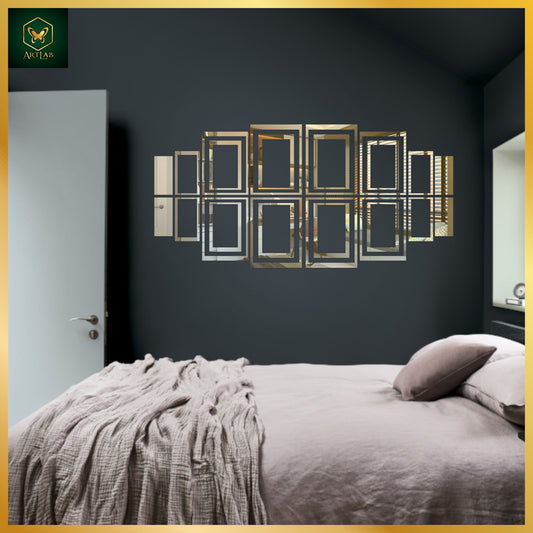 Geometric Rectangle Mirror Wall Art – Modern Luxury Design