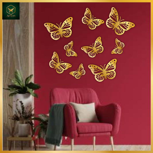 Butterfly Elegance – 9-Piece Wall Art Set