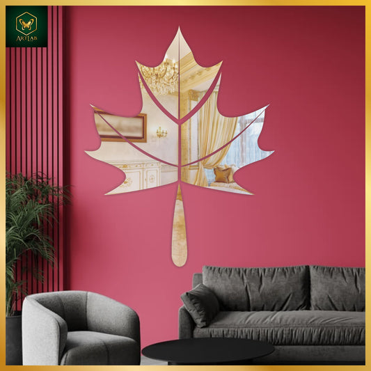 Maple Leaf Acrylic Mirror Wall Art