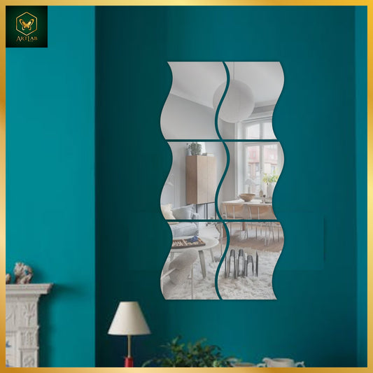 Wave Mirror Wall Art – Modern Flow Design
