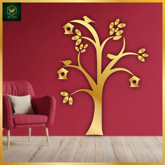 Bird Tree Wall Art – Acrylic Mirror Finish