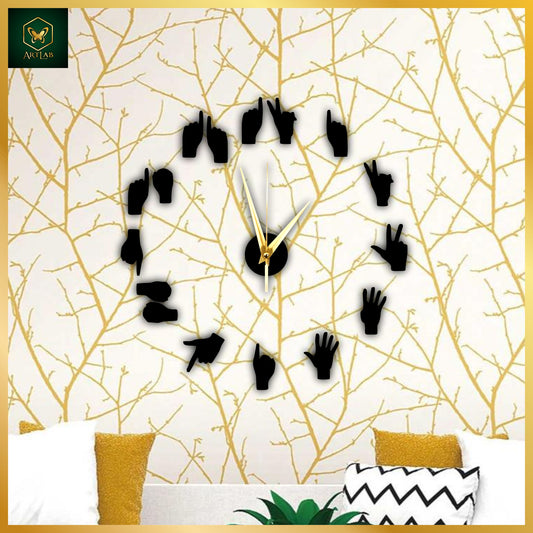 Hand Gesture Wall Clock – Creative Modern Edition