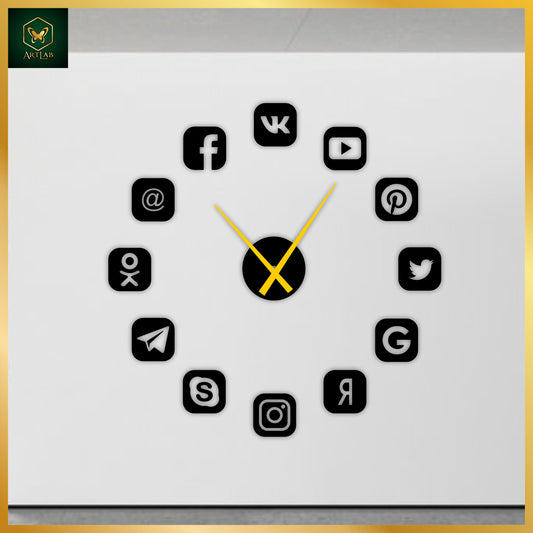 Social Media Wall Clock – Digital Era Edition