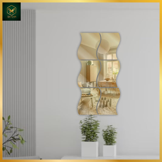 Wave Mirror Wall Art – Modern Flow Design