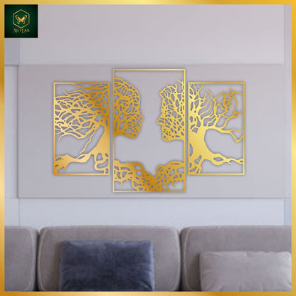 Couple Tree of Life – 3-Piece Wall Art Set