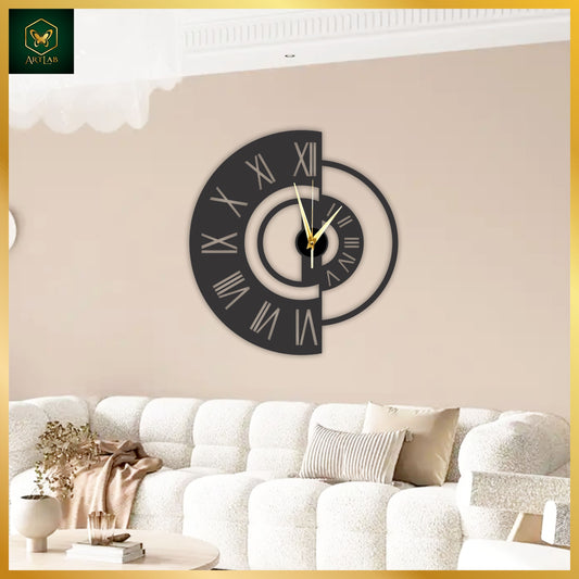 Modern Half-Circle Wall Clock – Minimal Roman Acrylic Design