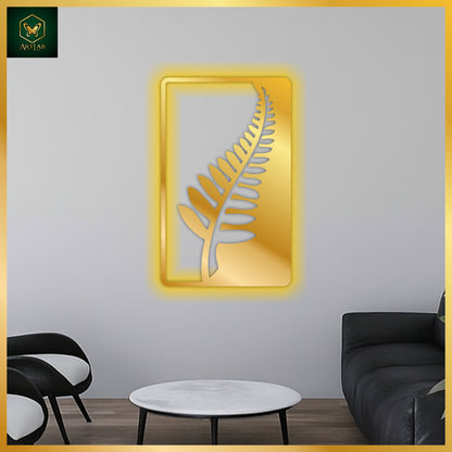 Leaf Neon Frame Wall Art – Acrylic Mirror Finish with LED Glow