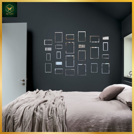 Geometric Rectangle Mirror Wall Art – Modern Luxury Design