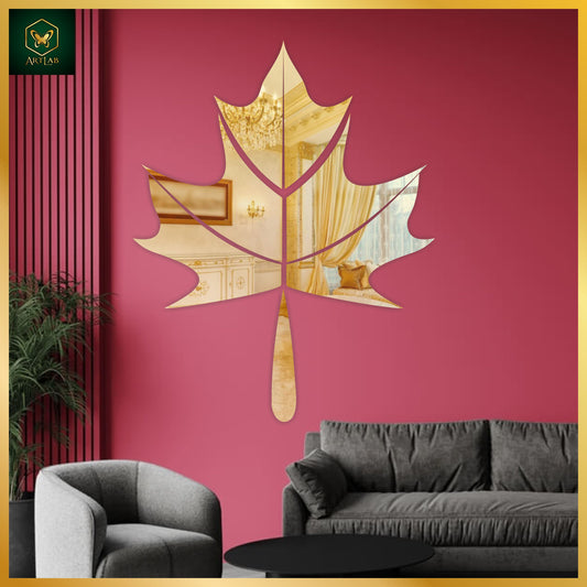 Maple Leaf Acrylic Mirror Wall Art