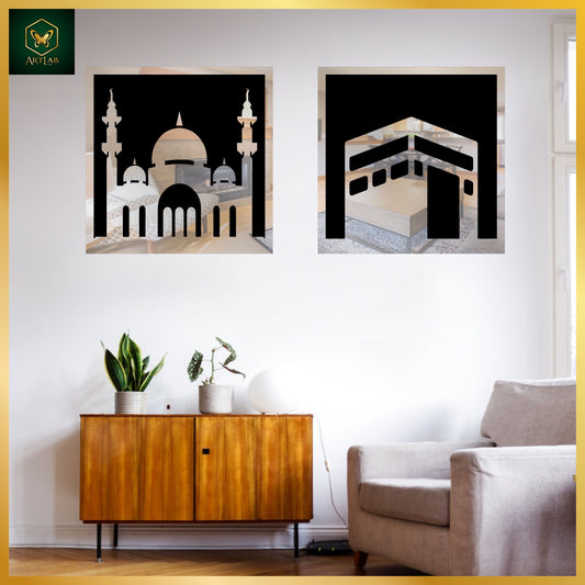 Kaaba & Masjid Wall Art (Set of 2)