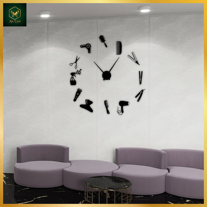 Salon Theme Wall Clock – Barber & Beauty Studio Edition