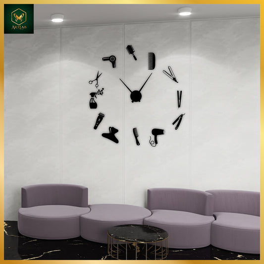 Salon Theme Wall Clock – Barber & Beauty Studio Edition