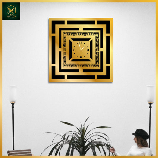 Luxury Square Maze Wall Clock – Modern Geometric Design