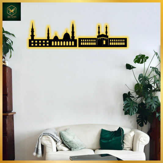 Masjid Nabawi & Khana Kaaba Skyline Wall Art (Set of 2)
