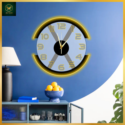 Futuristic Glow Wall Clock – LED Accent Edition