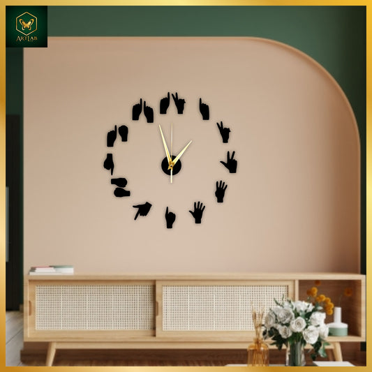 Hand Gesture Wall Clock – Creative Modern Edition