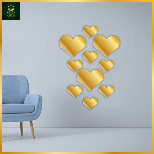 Heart Mirror Wall Art Set – Romantic & Modern Design
