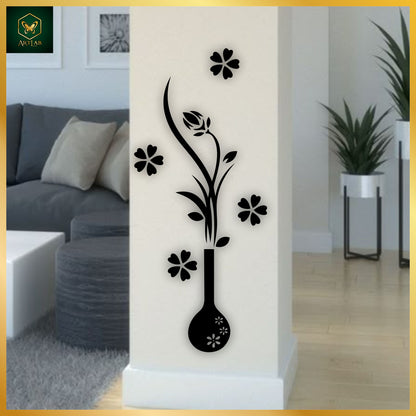 Elegant Flower Vase Wall Art – Acrylic Mirror Finish